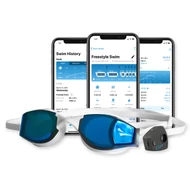 FINIS SMART GOGGLE BLUE/MIRROR + SWIM COACH SMART GOGGLE – OKOS ÚSZÓSZEMÜVEG (KÉK TÜKÖR) + ADAPTER