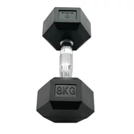 SVELTUS HEXAGONAL DUMBBELL- HEX HATSZÖGLETŰ EGYKEZES GUMÍROZOTT FIX EDZŐTERMI KÉZISÚLYZÓ DB (8 KG)