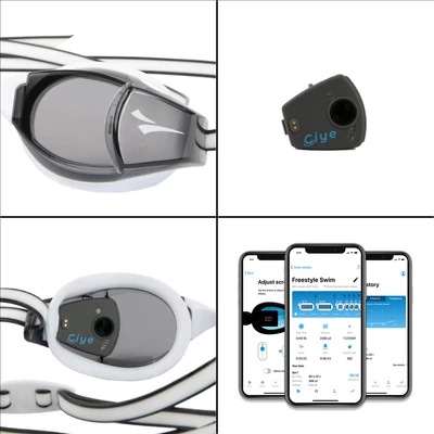 FINIS SMART GOGGLE WHITE/SMOKE + SWIM COACH SMART GOGGLE – OKOS ÚSZÓSZEMÜVEG (FEHÉR/FÜST) + ADAPTER